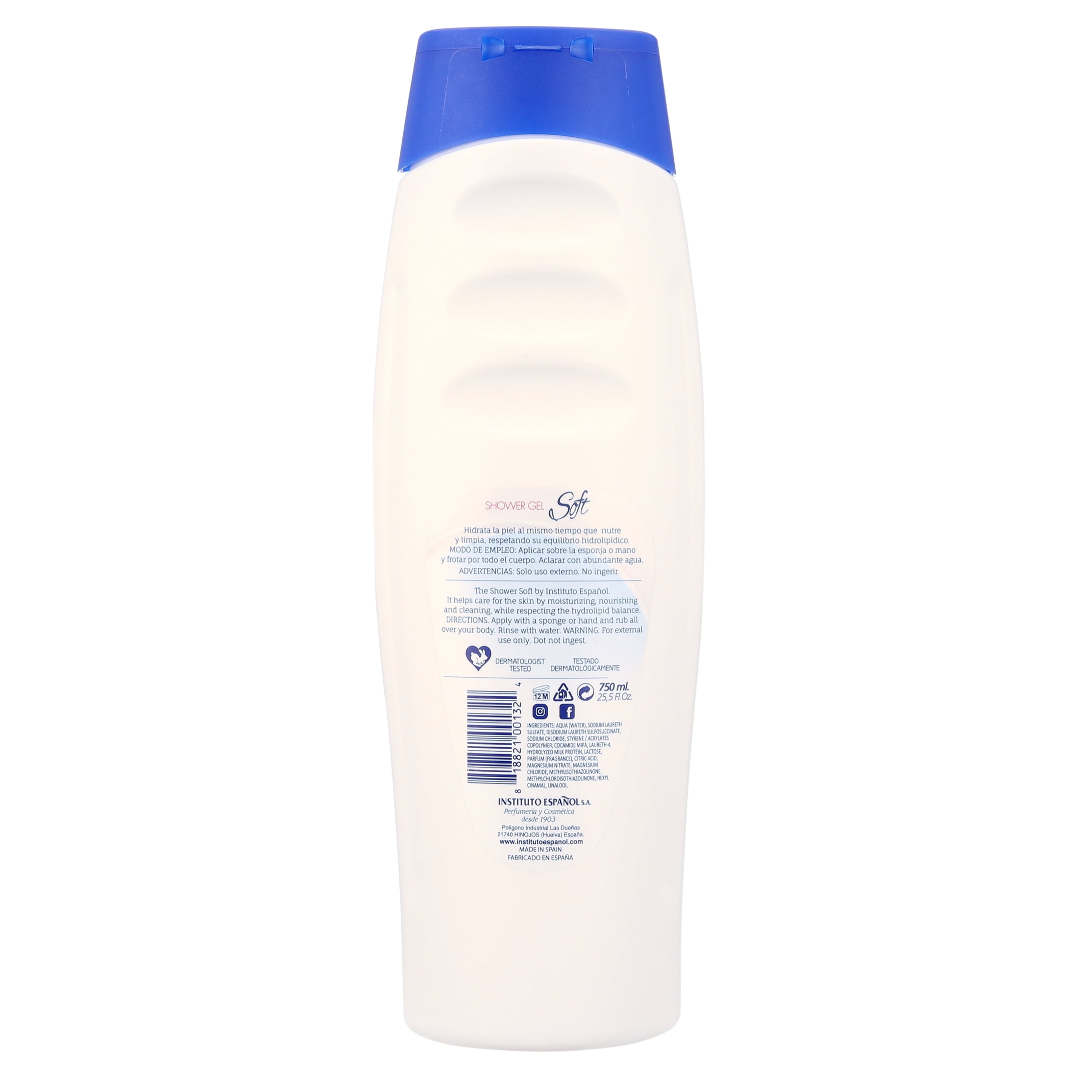 (2 pack) Avena Instituto Espanol Soft Body & Shower Gel, Fresh Sent, Unisex, All Skin Types, 25.5 fl. oz