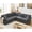 Dark Gray + Wood + Foam + 5 Seat, variant on ChenyueFurn 5-Seat Modular Sectional Sofa with Reversible Chaise,Dark Gray