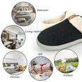 thumbnail image 3 of Women Slippers, House Cozy Slippers for Womens, Soft Wool-Like Plush Slippers for Indoor & Outdoor with Memory Foam Non-Slip Sole, Black, Size 11-12, 3 of 5