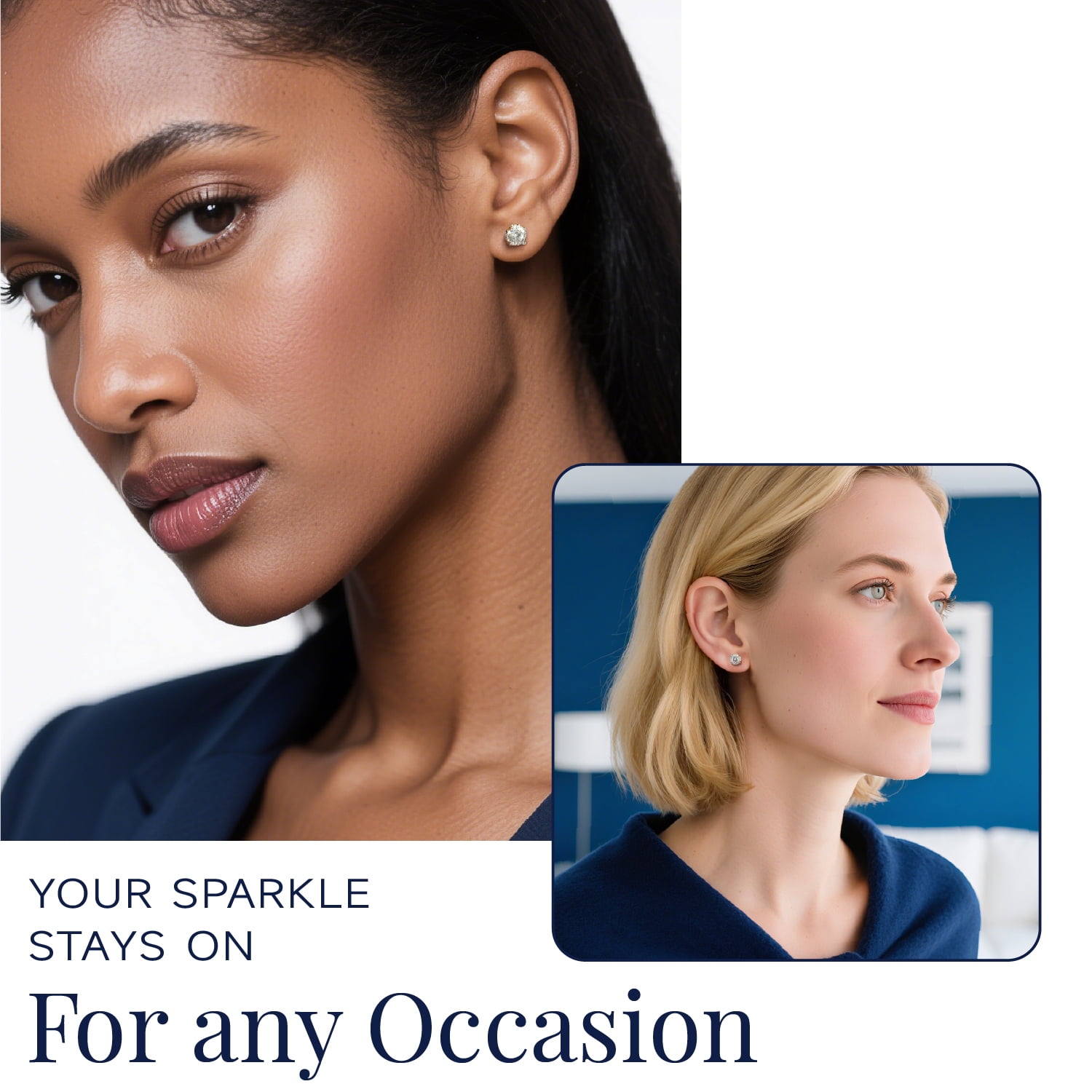 MomentWish 2 Carat Moissanite Studs Earrings S925 Sterling Silver Birthday Christmas Mother's Day Graduation Gifts for Women