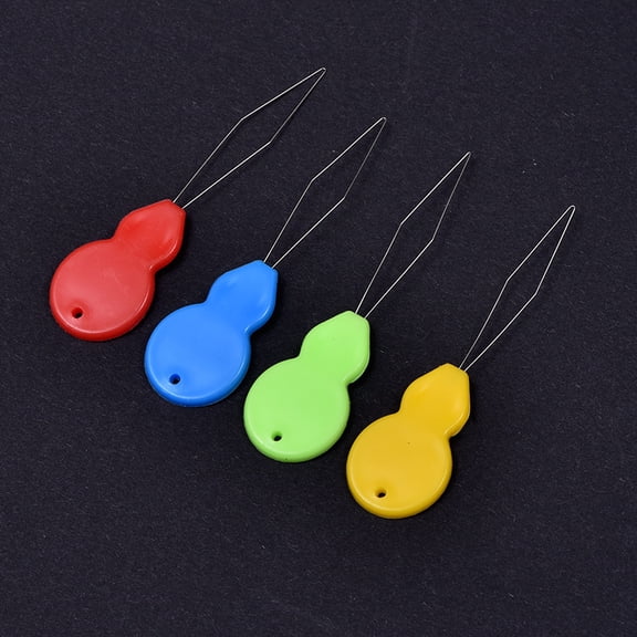 100-Piece Gourd-Shaped Plastic Needle Threaders for Sewing and Crafting, 4-Color Set