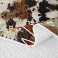 thumbnail image 5 of Erosebridal Vintage Aztec Quilt King, Traditional Cow Print King Coverlet Set, Cowhide Brown White Terracotta Tan Teal 3-Piece, 1 Bedspread and 2 Pillowcases, 5 of 7