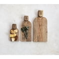 thumbnail image 3 of Creative Co-Op Compact Hand-Carved Mango Wood Cheese Slicer and Cutting Board with Face Handle Design and Combed Finish, Natural, 3 of 5