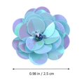 thumbnail image 3 of Small Applique Patch 3D Beading Flower Sequin Embroidered Lace Fabric Sew on Wedding Dress Cloth Accessory (Sky-blue), 3 of 5