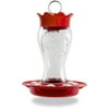 Pennington 28 oz Capacity Decorative Glass Red Hummingbird Feeder