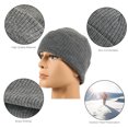thumbnail image 3 of Gorro de lana cálido de rayas de color puro para montar al aire libre, unisex, 3 of 8