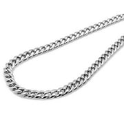 Men's White Gold Solid Miami Cuban Link 5MM Chain Necklace 20-30 Inches-30"