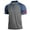 Blue, variant on Fnnxeal Mens Color Block Performance Polo, Moisture Wicking Quick Dry Two Tone Shirt, Embroidered American Flag, Dark Gray Raglan Sleeve Golf Polo,Size 2XL