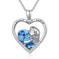 thumbnail image 3 of Pendientes de DisneyLilo & Stitch, collar de aguja, colgante de media luna bañado en plata con diseño de anime kawaii, regalo inspirador, joyería Tre, 3 of 4