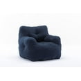 thumbnail image 4 of Bean Bag Chairs, Tufted Soft Stuffed Bean Bag Chair with Filler, Fluffy Lazy Sofa Teddy Fabric Bean Bag Chair for Bedroom, Living Room,Dark Blue, 4 of 7