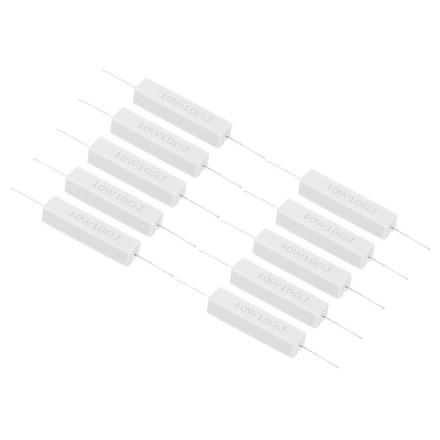 Unique Bargains 10 Pcs Résistances 10 Ohms, Résistance Céramique 10W Kit de Résistance de Puissance Tolérance 5 % pour Adaptateurs Audio