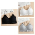 luopital 3 Pieces Cami Bras Women's V-Neck Padded Seamless Straps Bralette Everyday Basic