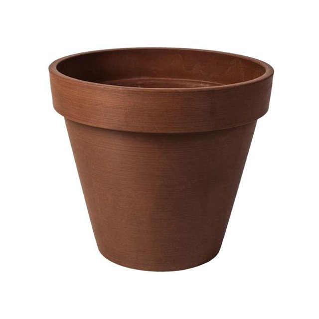 Algreen 18735 12 x 14 x 14 Po. Pot de Jardinière Rond à Bande Valencia , Terre Cuite Texturée