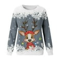 thumbnail image 4 of WEAIXIMIUNG Chandails en Molleton Courts pour Femmes, Pulls de Noël Tendance pour Femmes, Mode, Manches Longues, Col Rond, Graphique Renne Mignon, Chemises de Noël (4), 4 of 4