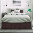 thumbnail image 3 of LINEN SHEETS- Pinch Pleated Bed Skirt, 18" Tailored Drop Pintuck Decorative, Hotel Luxury Bedskirt - 100% Microfiber -Breathable & Smooth-Full/Queen Size-Chocolate Solid, 3 of 5