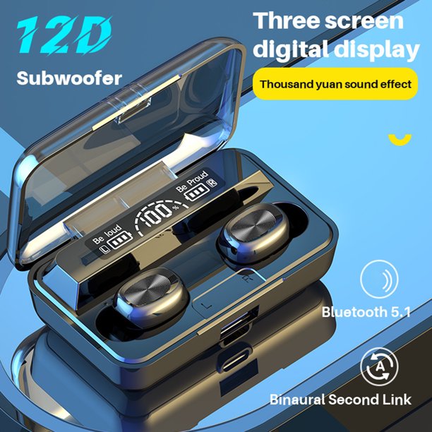 Twowood auricular 1 par G03-1 Control táctil Pantalla LED True inalámbrico estéreo Bluetooth-Compatible con Bluetooth 5.1 Auriculares inéditos Auriculares inalámbricos para deportes al aire libre