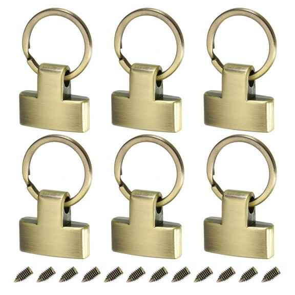 6Pack 22mm/ 0.87" Key Fob Hardware with Keychain Ring Purse Bag Hardware 20mm O Ring Bronze Tone