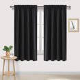 thumbnail image 1 of NEWEEN Solid Color Blackout Rod Pocket Single Curtain Panel, Black, 42 x 95, 1 of 9