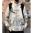 thumbnail image 1 of Otoño e Invierno estilo bf calle Hip-Hop Retro estampado de llama ropa holgada con capucha para parejas más suéter de moda de terciopelo amor, 1 of 4
