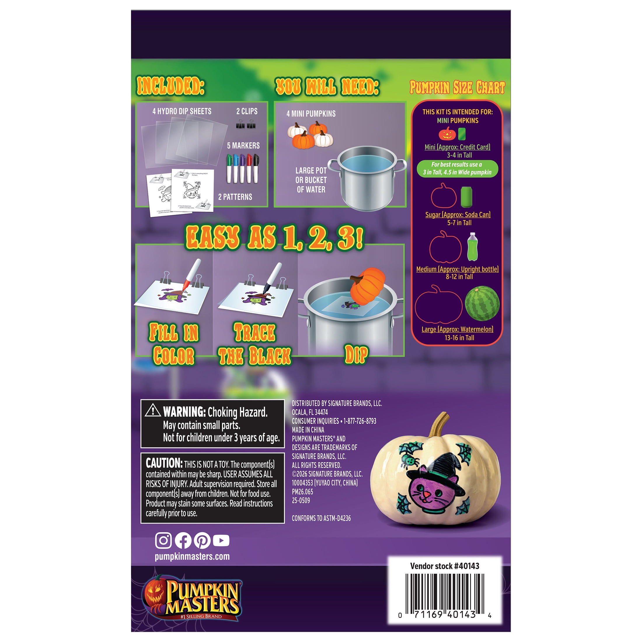 Haunted Lab Hydro Dip Mini Pumpkin Decorating Kit by Pumpkin Masters - Easy Halloween Craft Kit