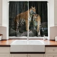 thumbnail image 2 of Ambesonne Animal Kitchen Curtains, Tiger Couple in Jungle, 55"x39", Grey and Ginger, 2 of 3