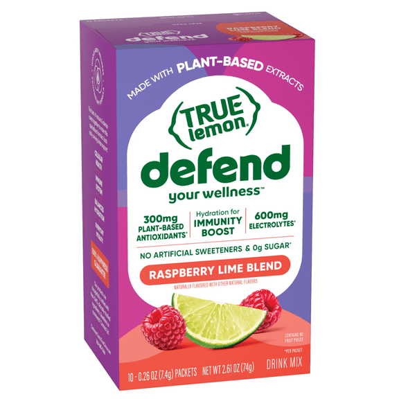 True Lemon Defend Your Wellness Raspberry Lime Blend Flavored Powder, 10 Ct. Drink Mix Packets