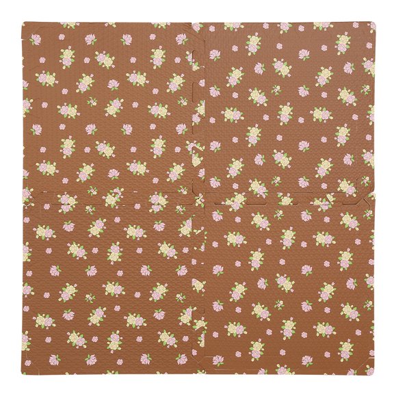 9Pcs Printed Flower Grain Floor Foam Puzzle Mat, Eva Anti Fatigue Extra Thick Children Exercis