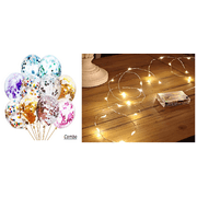 Transparent Balloons Bouquet Combo & 3-Meter Waterproof Copper Wire Fairy Lights, Battery :2 Combo decor item