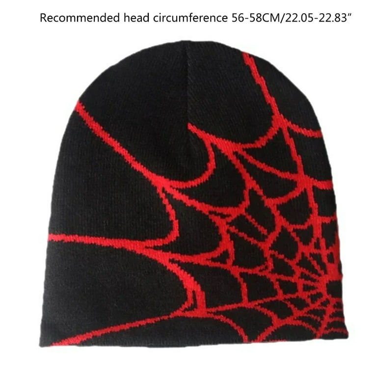 QUSENLON Y2K Beanie Spider Web Hat Y2k knit Beanie Hat QUSENLON Y2K Beanie Spider Web Hat Y2k knit Beanie Hat