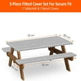thumbnail image 4 of POINTERTECK Picnic Table Cover With Bench Covers   Fitted Table Covers Vinyl Tablecloth with Flannel Backing For 6 Foot Tables  Elastic Edge Waterproof for Home Goods Indoor Outdoor Patio, 4 of 7
