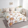 thumbnail image 3 of Manfei Teens Kawaii Floral Bedding Comforter Set 7 Pieces, Grey Groovy Daisy Flower Full Bedding Set, Cute Princess Cartoon Reversible Fitted Sheet Flat Sheet, Luxury Bedroom Decor, 3 of 7
