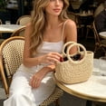 thumbnail image 6 of KOYPTL Straw Bag Beach Woven Purse for Women Crossbody Shoulder Bags Top Handle Satchel Handbag Purse Raffia Rattan Bag Holiday Birthday Gifts for Women Beige, 6 of 6