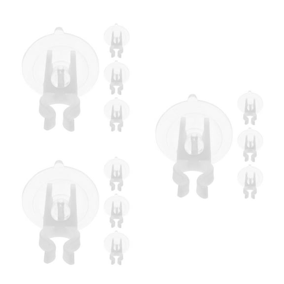 Hemoton 12 pcs  Suction Cup Candle Holders Christmas Window Candlesticks Holder Electric Candle Suction Cups Holder Clamps For Party