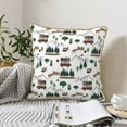 thumbnail image 4 of KLL Camping Caravan 2 Decorative Throw Pillow Covers Velvet Soft for Couch Sofa Bedroom Living Room Outdoor (No pillow core)- 18"x18", 4 of 5