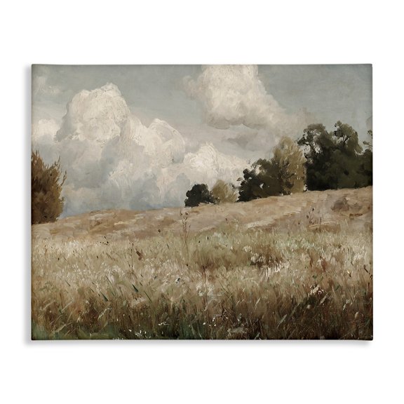 Stupell Industries Traditional Classic Cloudy Field Landscape Canvas Art, 20 x 16, by Lettered and Lined