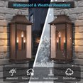 thumbnail image 4 of Maxax Dusk to Dawn Outdoor Wall Lights 3-Light, Oil Rubbed Bronze Exterior Lighting Fixtures, 25" Large Outdoor Wall Sconce, Waterproof Outside Wall Lantern for Porch Patio Garage, 4 of 9
