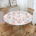 thumbnail image 4 of muroi Little Cherry Seamless Round Fitted Tablecloth with Elastic Protector Table Kitchen Dinner Waterproof Oil-Proof Table Covers Fits 40"-44", Small, 4 of 6