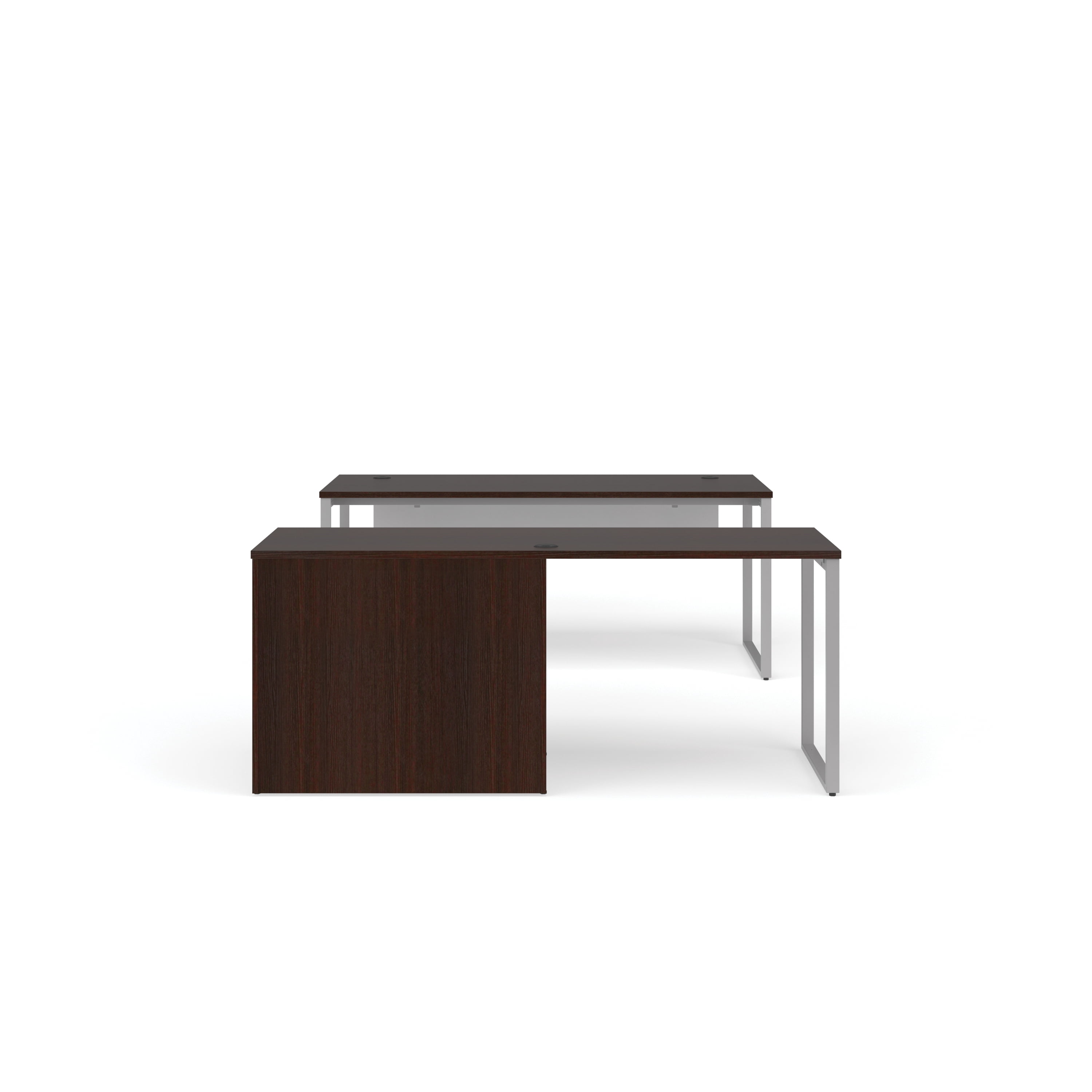 OFM Fulcrum Series Office Furniture Set, 72" Table Desk, 72" Credenza, Lateral Filing Cabinet, Modesty Panel, in Espresso