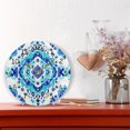 thumbnail image 6 of Abstract Turquoise Rhombus Round Wall Clock Silent Analog Battery Operated Black Pointer Home Decor 9.84" Diameter, 6 of 11