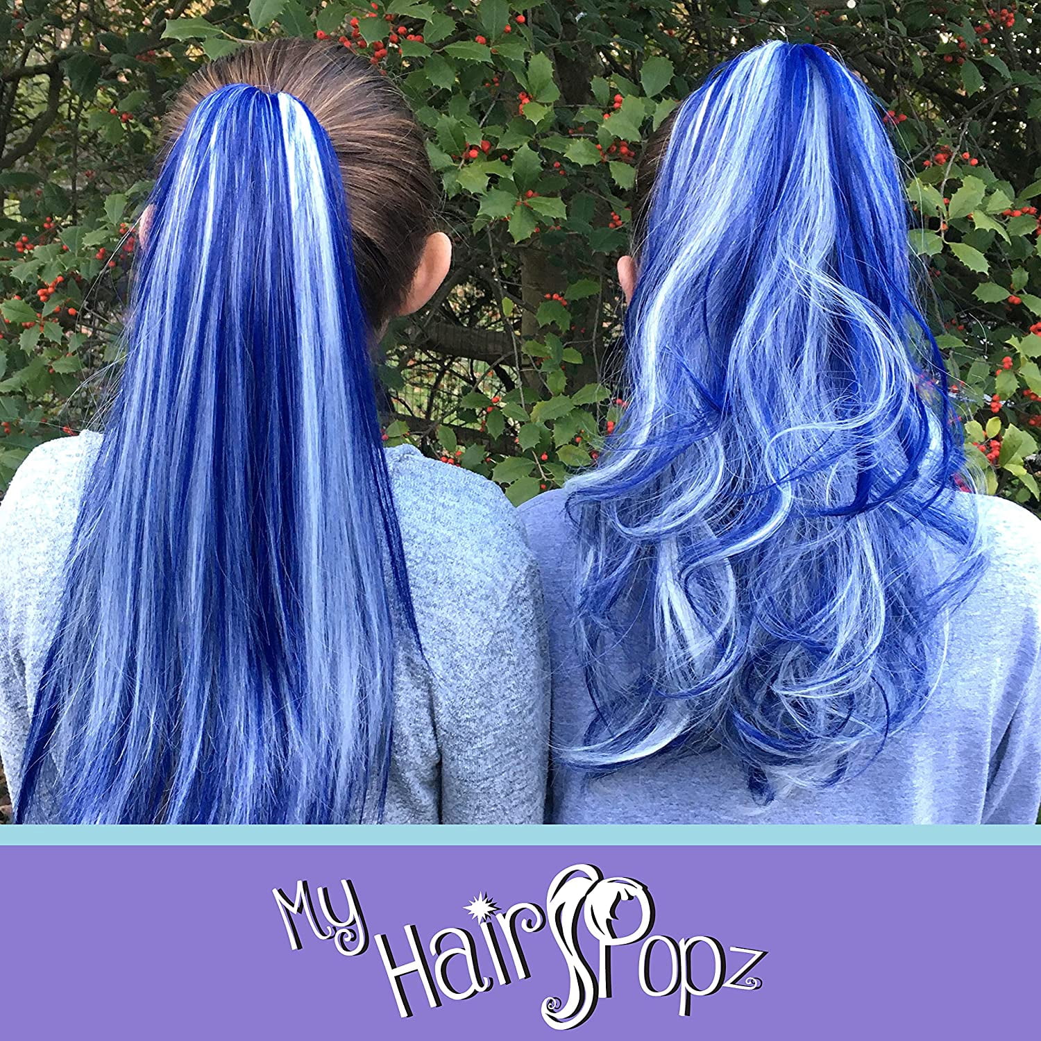 My Hair Popz Colorful Clip-in Hair Extensions for Kids - Rainbow Unicorn Hair Accessories for Girls