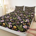thumbnail image 4 of Homewish Watercolor Plant Mushrooms Bed Sheets,Romantic Daisy Flowers Full Size Sheets,4-Piece,1 Flat Sheet, 1 Fitted Sheet and 2 Pillowcases, 4 of 6