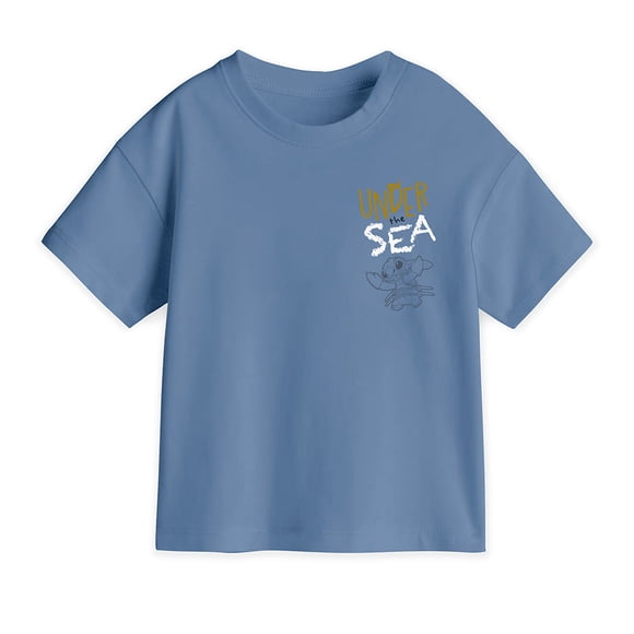Playera Casual Stitch para Bebes Manga Corta Azul Talla 2