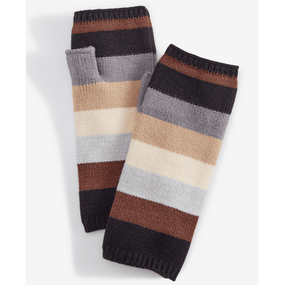 On 34th NEUTRAL Women's Colorblocked Fingerless Gloves, US One Size