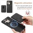 thumbnail image 3 of Magnetic Slim Fit Case for Motorola Edge 50 Ultra/Moto X50 Ultra with Detachable Credit Card Holder Slot, Scratch Resistant Ultra-Thin Case for Motorola Edge 50 Ultra. TCK-Retro Black, 3 of 9