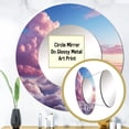 thumbnail image 3 of Designart "Transcendent Twilight The Candy Sky" Landscapes Round Mirror Wall Decor Traditional - Large Pink Round Bathroom Mirror - Round Mirror - 23" x 23", 3 of 6