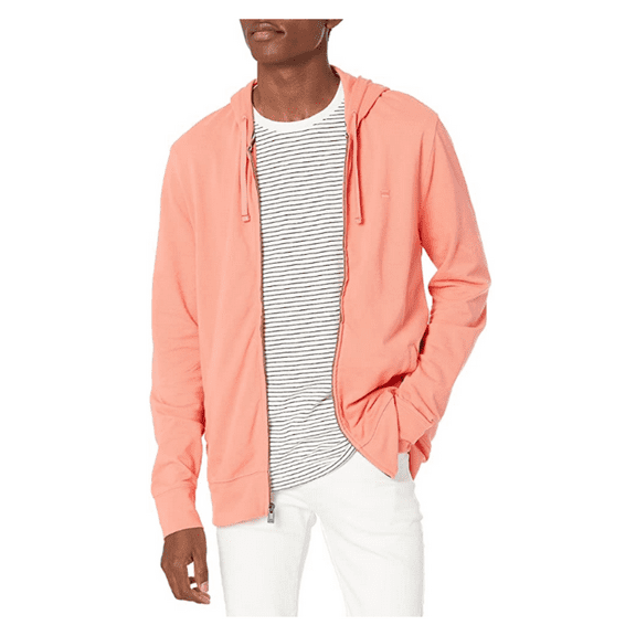 Tommy Hilfiger Men's Full Zip Hoodie, Porcelain Rose, XL.