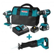 1 Kit, Makita Xt269T 18V Lxt Cordless 2 Pc Combo Kit (5.0Ah) + 18V Reciprocating Saw