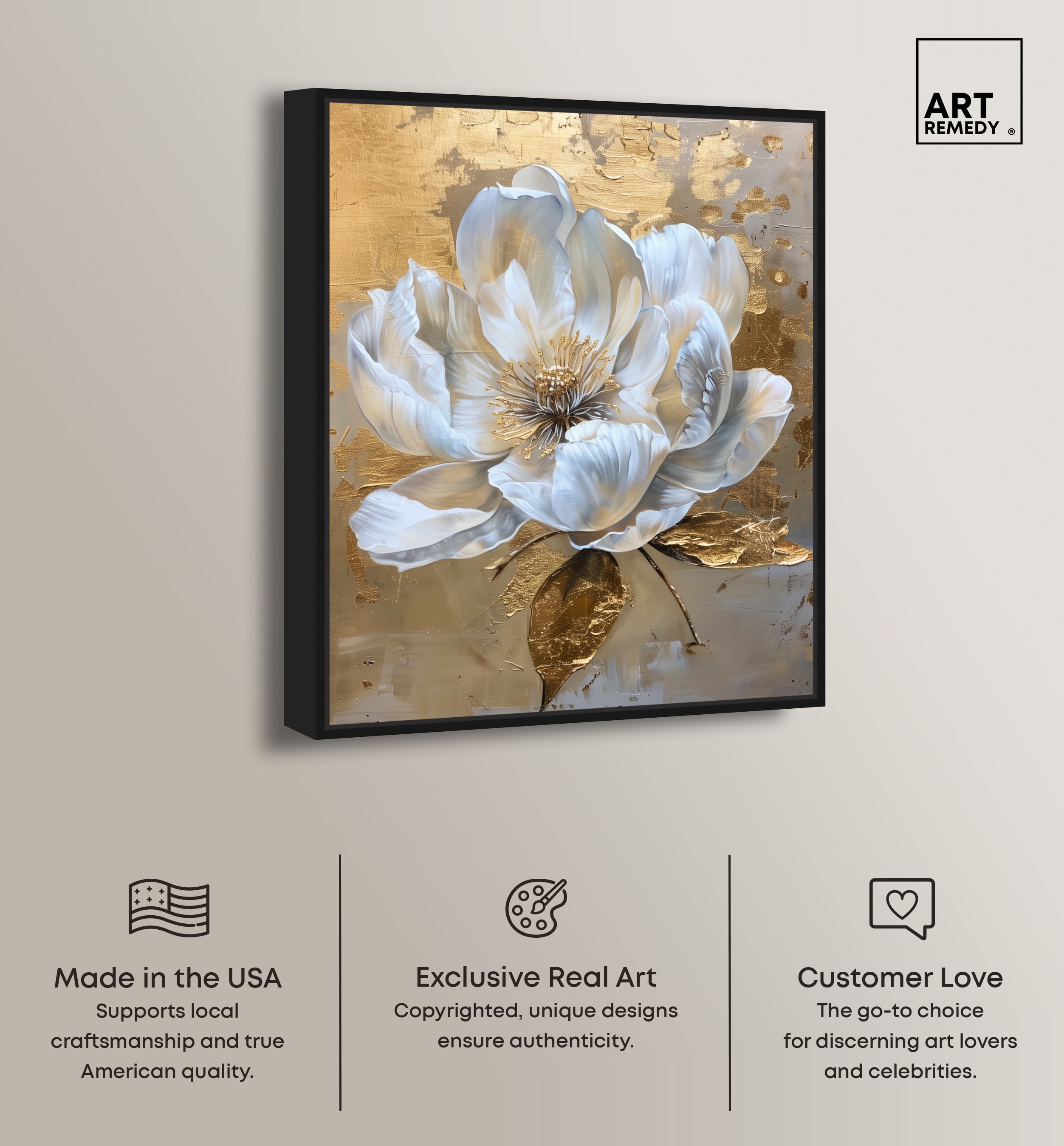Athenas Flower Canvas Glamorous Feminine Wall Art by Art Remedy