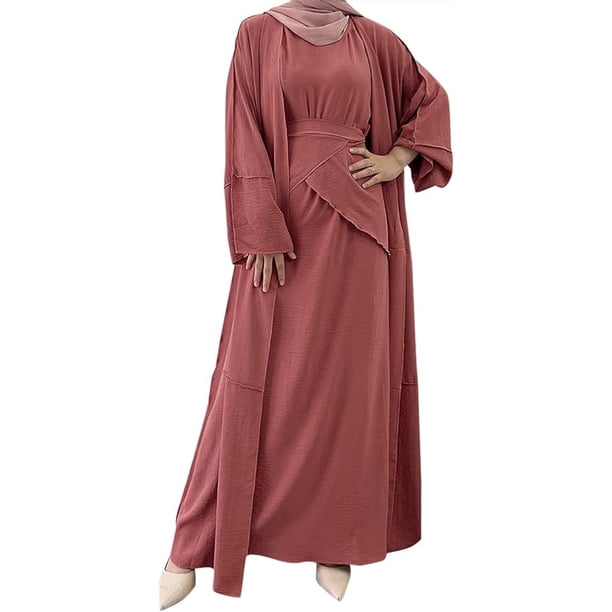 VigoAnne-Conjunto Musulmán Para Mujer, Ropa Islámica Lisa De Dos Piezas
