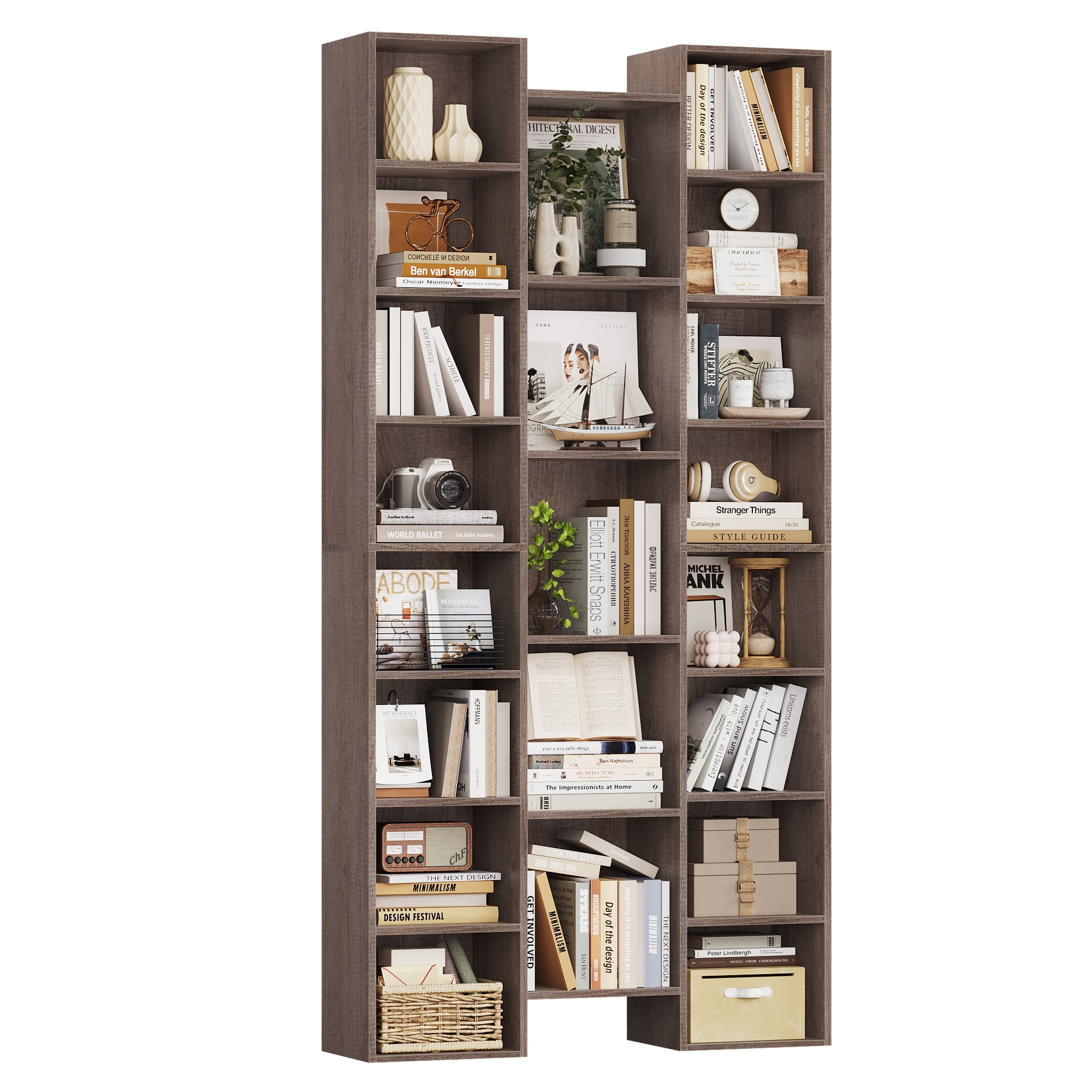 Homfa 21-Cube Bookcase, 71'' Tall Wooden Bookshelves with